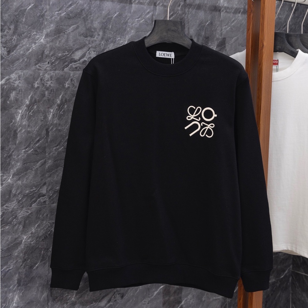 Loewe Black Crewneck Sweater with Logo